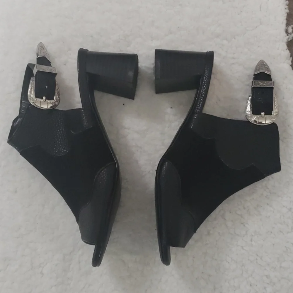 Topshop Western style sling back peep toe shoe